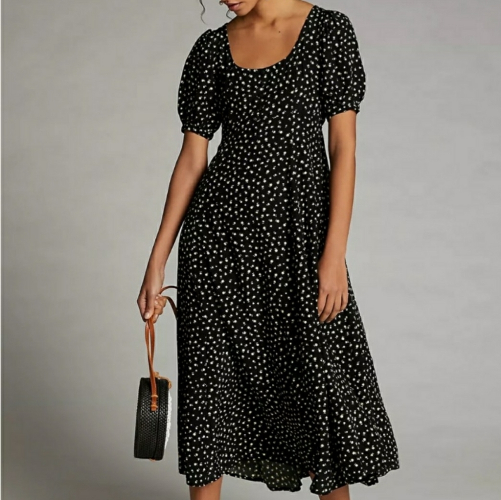 NWT Anthropologie Faithfull The Brand Morgana Midi Dress Eveline Floral US 8
